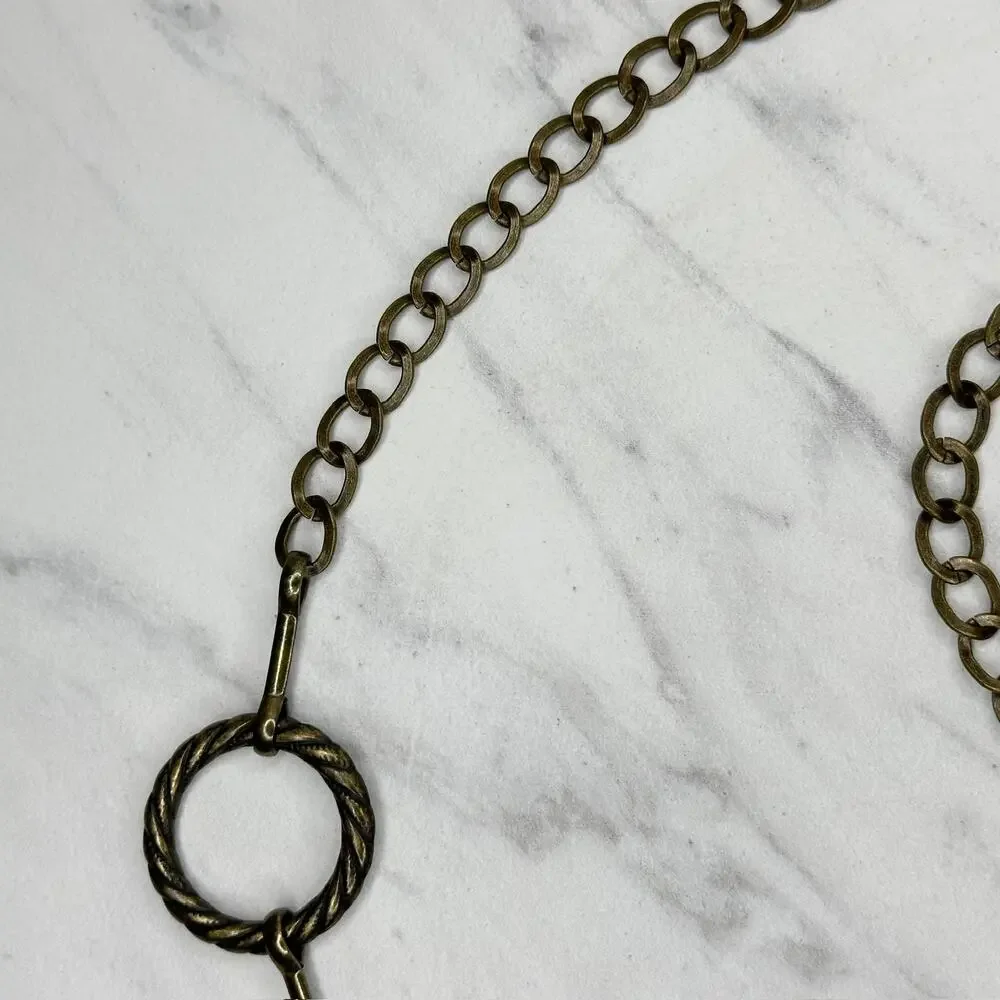 Floral Filigree Bronze Gold Tone Chain Belt OS ✨
